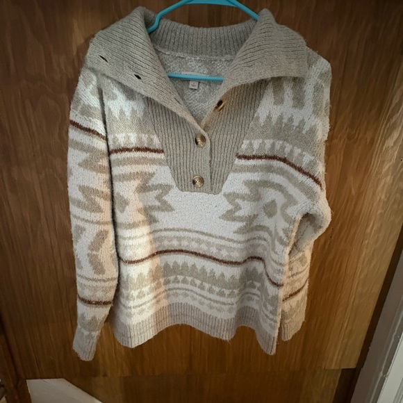 Button Up Fair Isle Sweater - Picture 1 of 3